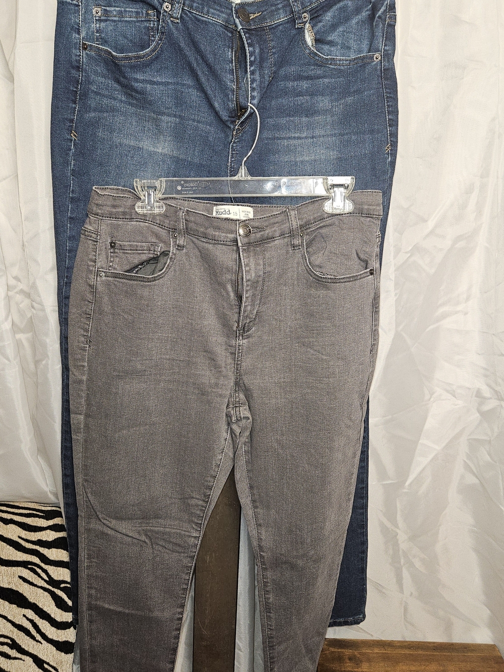 MUDD- 2 Pack Blue & Gray Stretch Jeans - JUNIOR 15